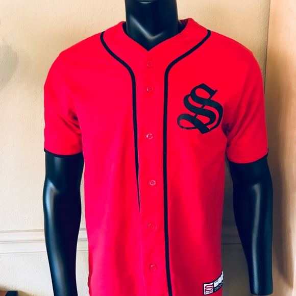 red baseball jersey mens